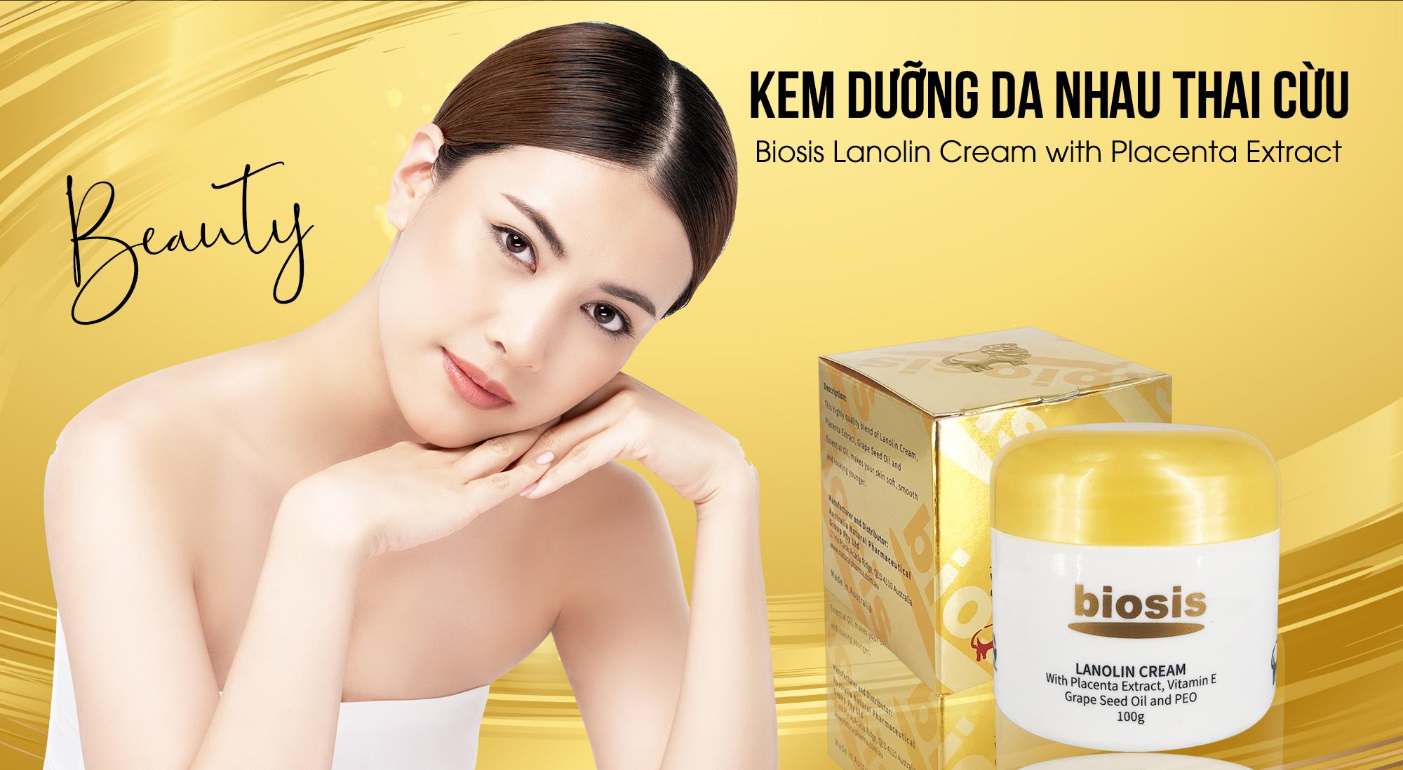 [Hcm]Kem Mỡ Cừu Cấp Ẩm Cho Da Biosis Lanolin Placenta Cream Hàng Úc