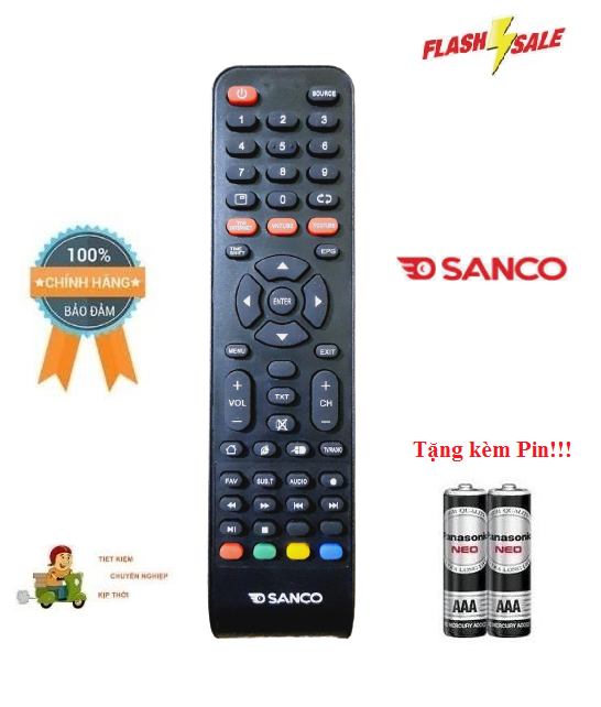 Remote Điều khiển tivi Sanco LED/LCD/Smart TV- Hàng chính hãng theo TV 100% Tặng kèm Pin