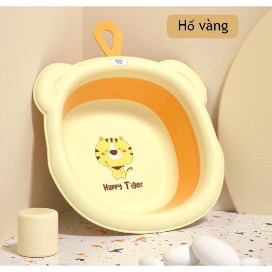Thau Gấp Gọn Chậu Hình Hổ Xếp Gọn Silicon Mang Đi Du Lịch Thau Rửa Mặt Cho Sinh Viên Tiện Lợi Đa Năng Cho Bé