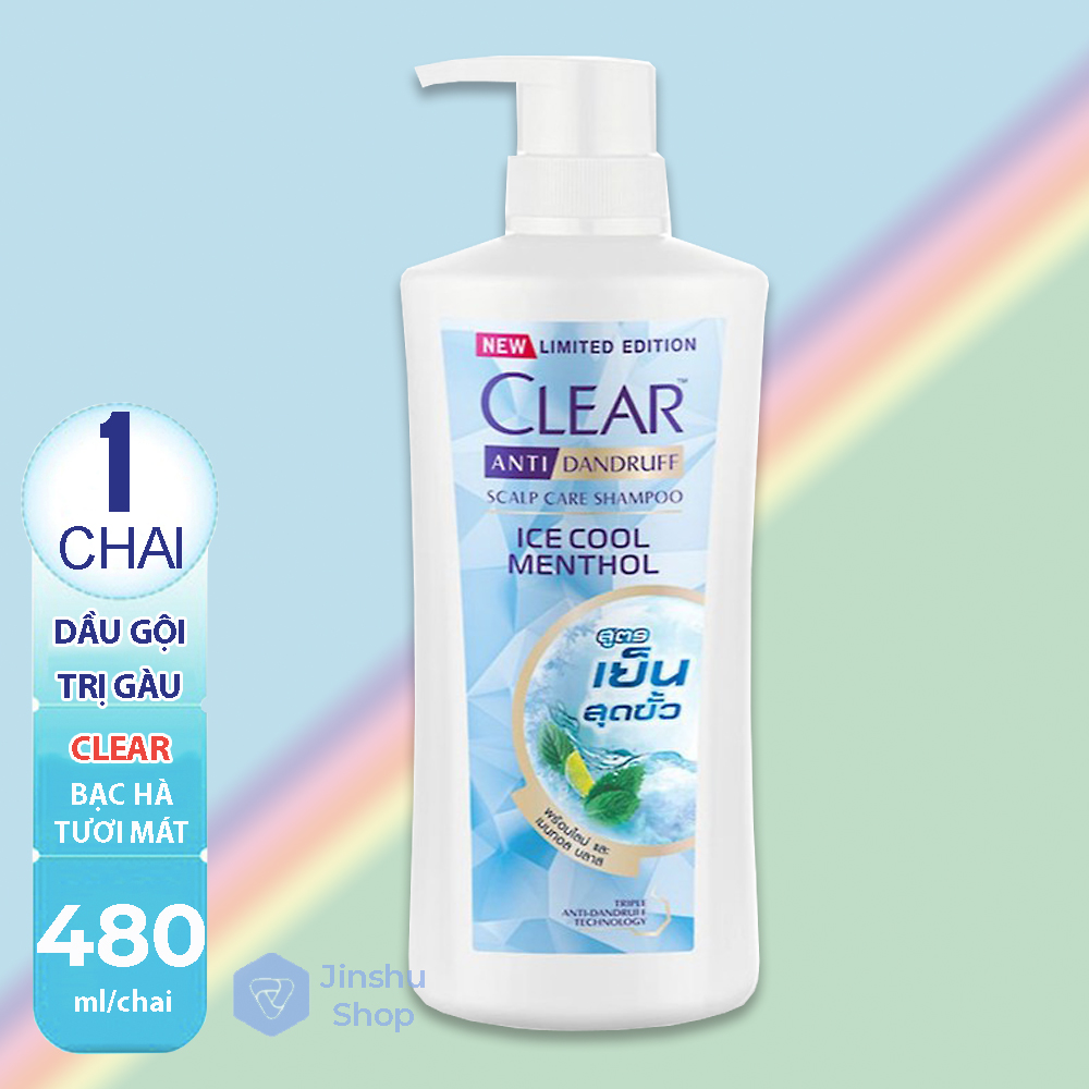 [ MẪU MỚI - SẠCH GÀU TUYỆT ĐỐI ] Dầu gội Clear Thái Lan 480ml bạc hà tươi mát trị gàu Hạn sử dụng đến 36 tháng kể từ ngày sản xuất.