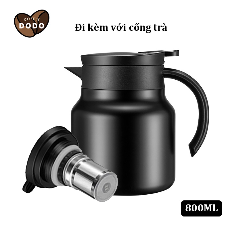 Ấm pha trà giữ nhiệt inox 304 dung tích 1 lít hàng cao cấp - Ca nước giữ nhiệt đựng nước nóng