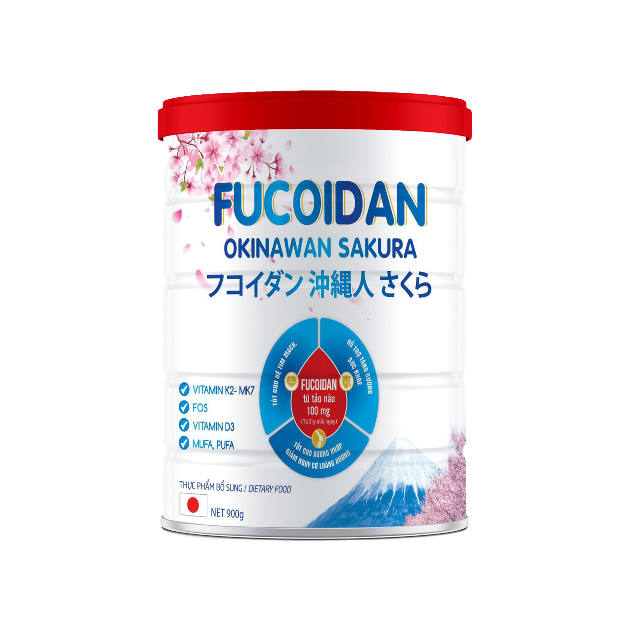 Sữa bột Fucoidan Okinawan Sakura Hỗ Trợ Điều trị ung thư tốt nhất hiện nay 900g