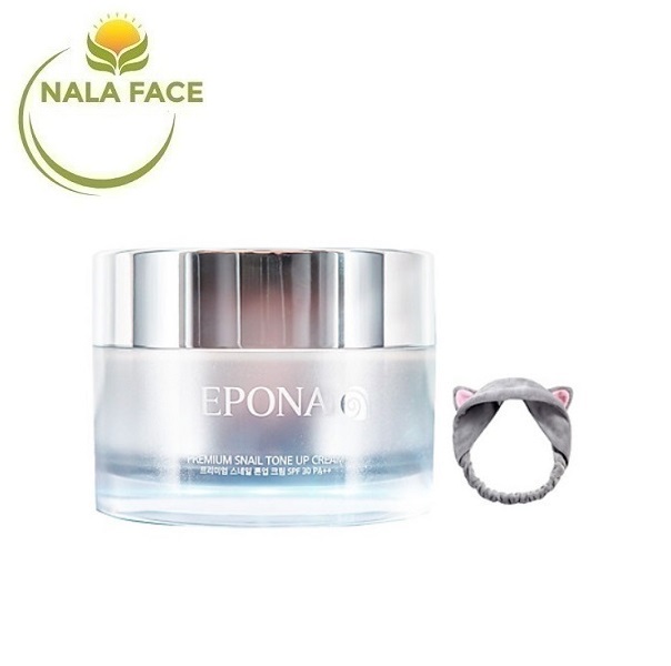 [HCM]Kem Dưỡng Trắng Nâng Tone Mỏng Nhẹ Tự Nhiên Epona Premium Snail Tone Up Cream SPF30 PA++ 50ml Tặng Băng đô vải nhung