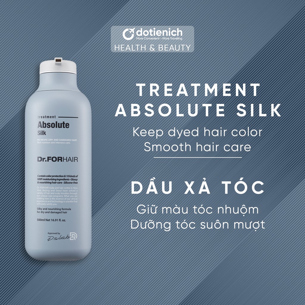 [Hcm]Dầu Xả Tóc Phục Hồi Hư Tổn Dr.forhair Giữ Màu Tóc Nhuộm Dr For Hair Absolute Silk Treatment 500Ml