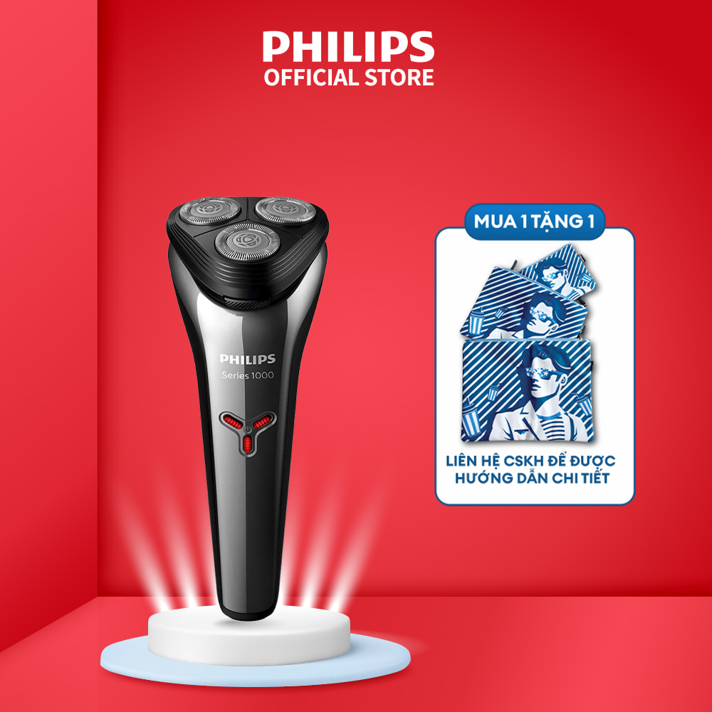 Máy cạo râu Philips S1301/02 - Cạo khô và ướt, pin sạc, màu đen