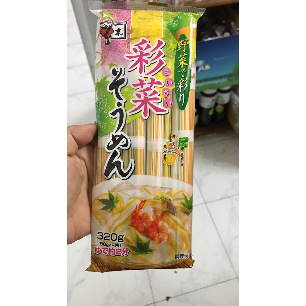Mỳ Somen Ngũ Sắc Vị Rau Củ 320g Cho Bé (Date 06/2028)