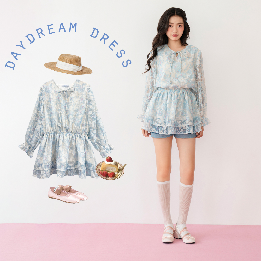 BLEUBIRD Áo váy vải tơ organza bồng eo Daydream Dress