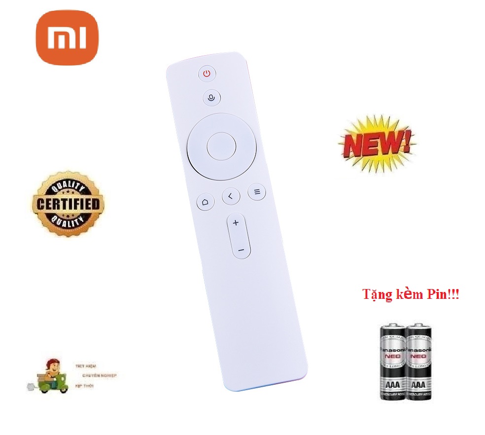 Remote Điều khiển giọng nói TV Xiaomi-Mi TV Box Android TV Box 2/3/3S- Bản màu trắng đẹp Tặng kèm Pin