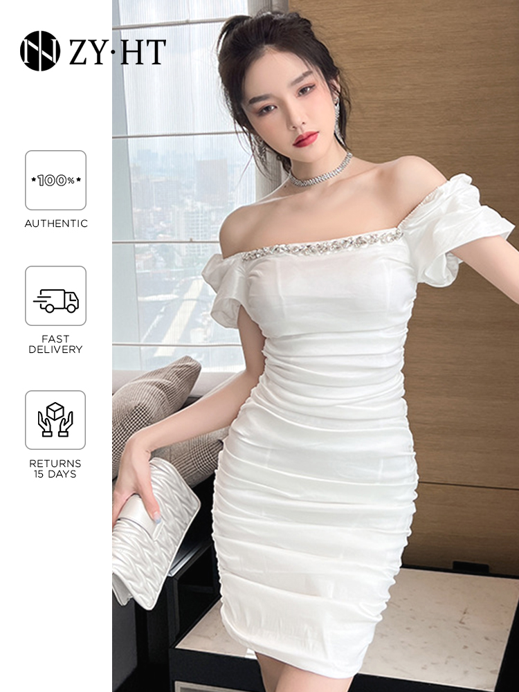 Mua Đầm dạ viền đen phối nút thanh lịch- Hani Dress - Váy dạ - Đầm nữ - Đầm  trắng- Váy trắng - Yeep