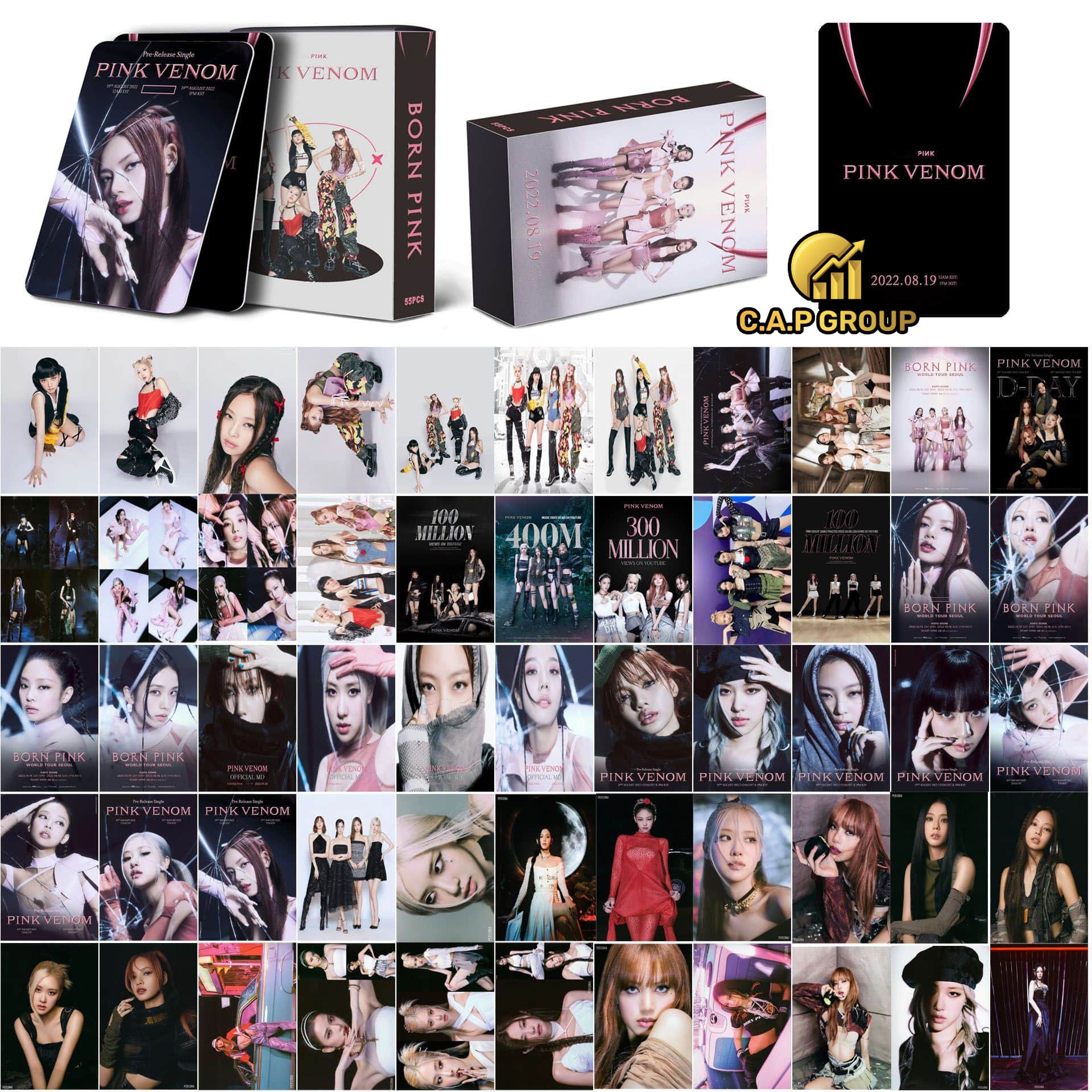 Thẻ Lomo card BlackPink bo góc Shutdown Pink Venom Born Pink Album Thần Tượng Kpop