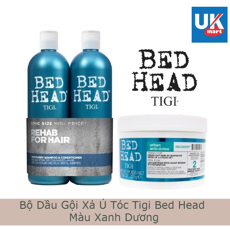 [Hcm]Bộ Dầu Gội Xả Ủ Tóc Tigi Bed Head Màu Xanh Dương