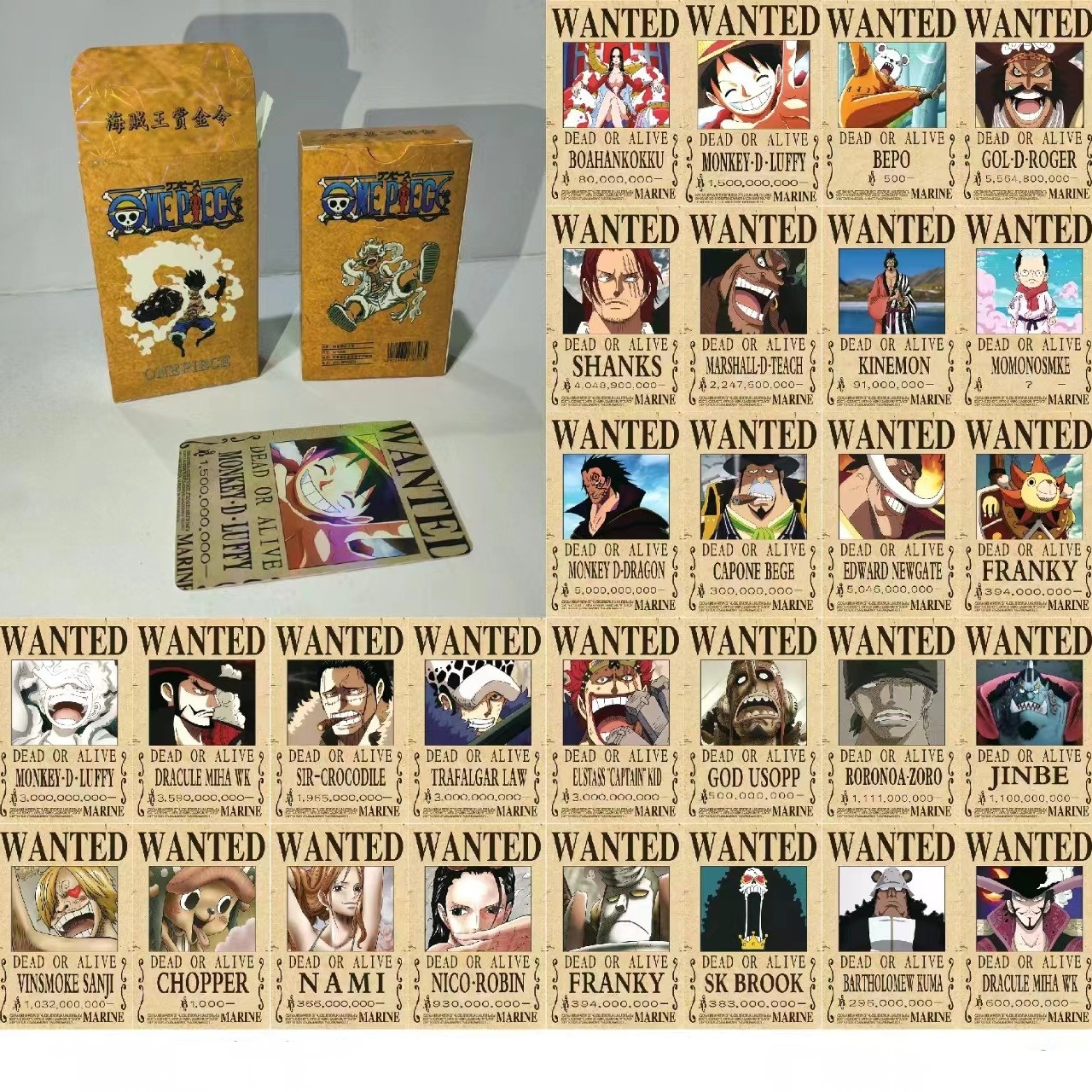 Set 50 lomo card Hologram-Thẻ bài ONE PIECE Áp phích truy nã 2025