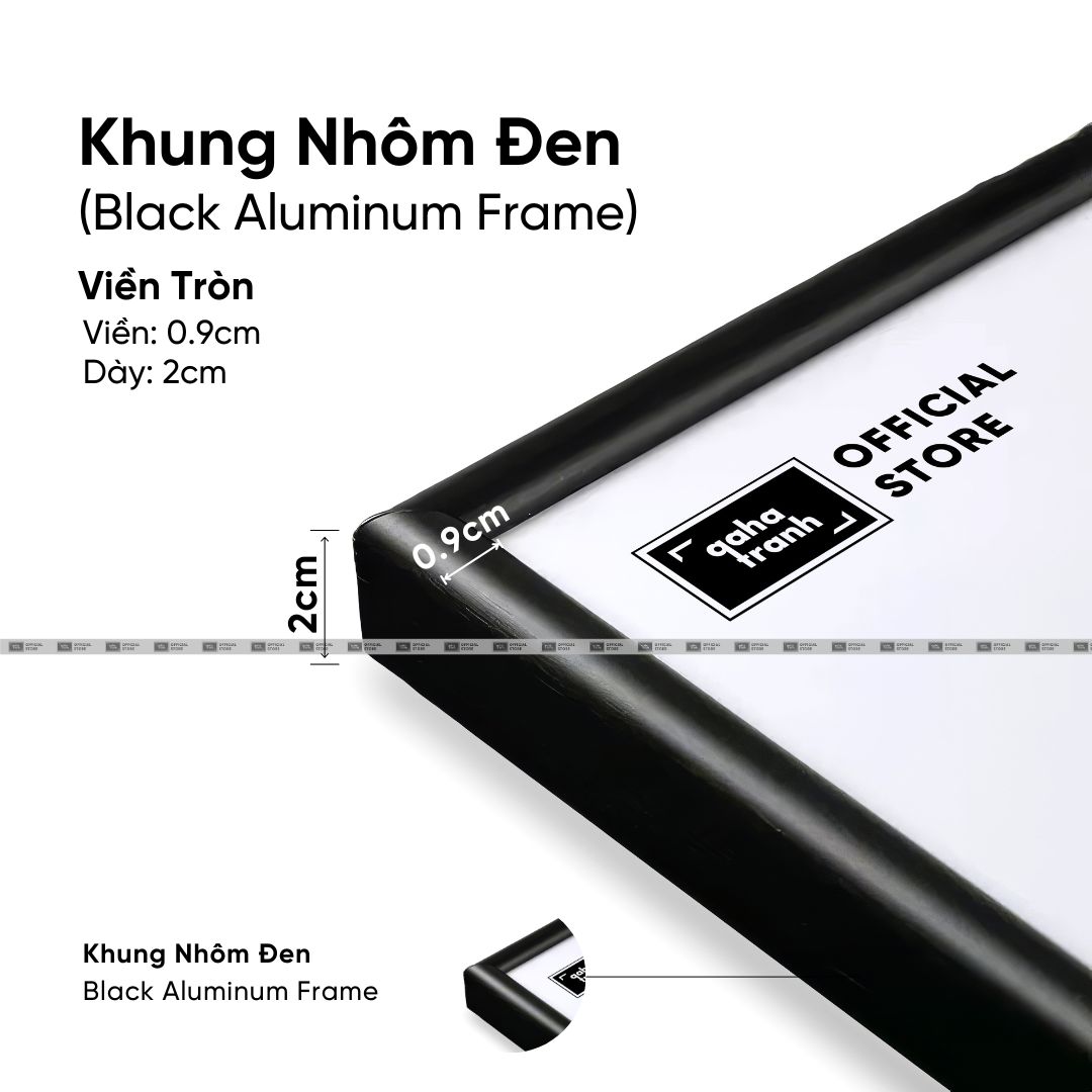 Khung Ảnh Vuông Treo Tường Hợp Kim Nhôm  Qaha Tranh Kích Thước Lớn 50x50cm60x60cm70x70cm80x80cm90x90