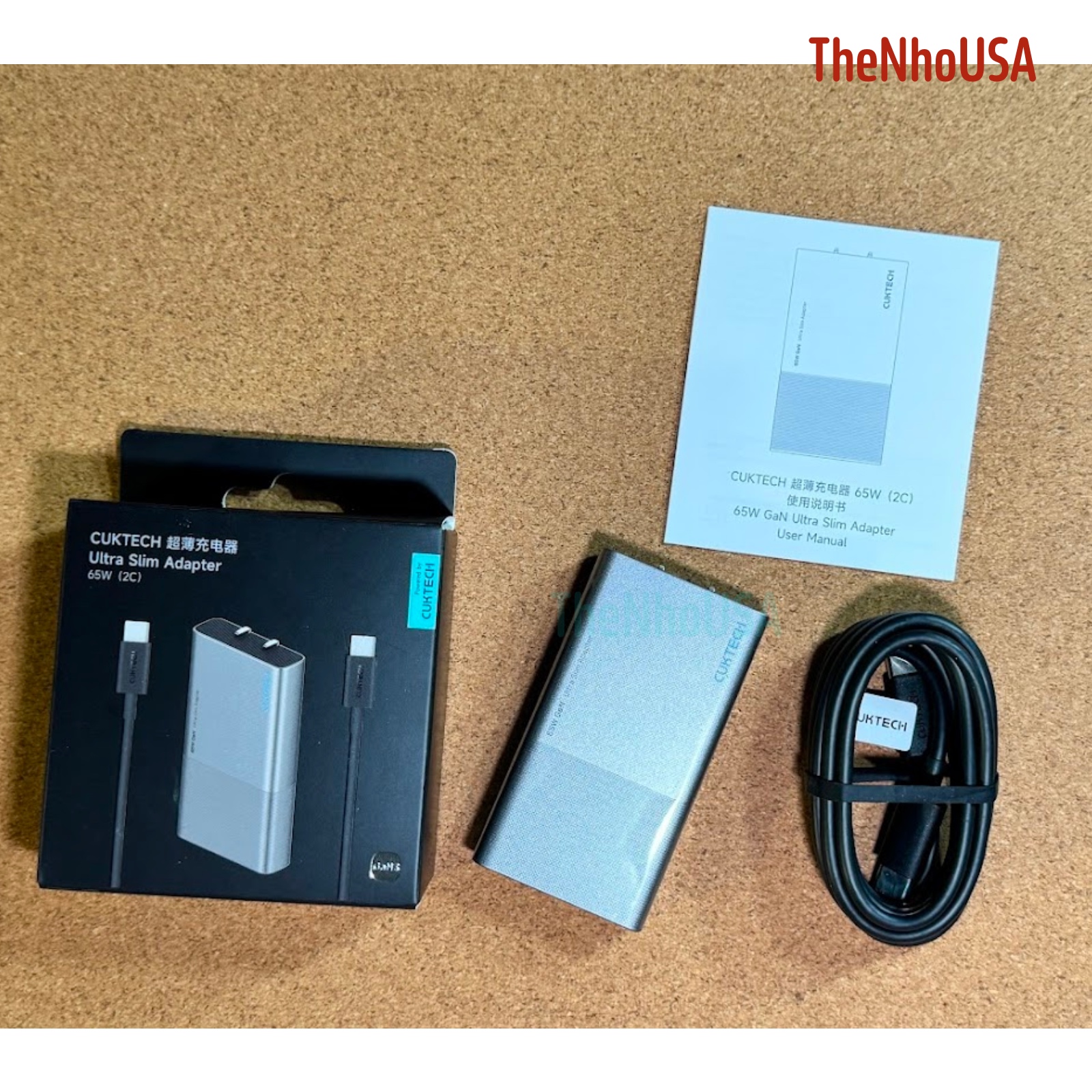Củ sạc nhanh Cuktech Ultra Slim 65W 2 cổng type C AC65B2 PD PPS FCP PE QC4+