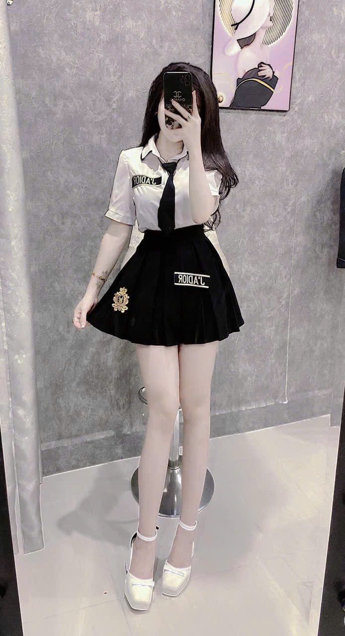 Bộ Đồng Phục Nữ Sinh Nhật Bản Tay Ngắn Chân Váy Xếp Ly Lưng Cao Dễ Thương  jk2022 | Shopee Việt Nam