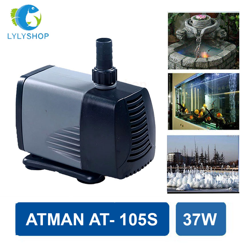 Máy Bơm Nước Hồ Cá Atman AT-105S 37W 3000l/hcao cấp dùng bơm lọc nước hồ bể cá cảnh hồ Koi hòn non b