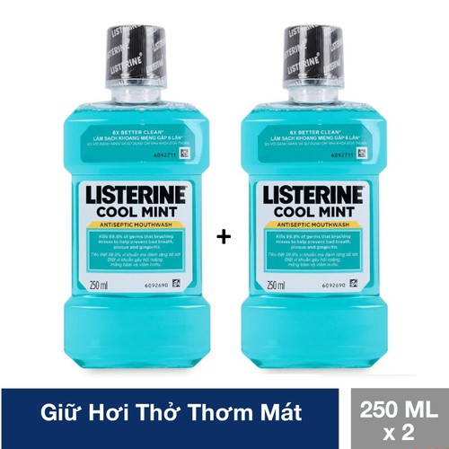 2 Chai Nước Xúc Miệng Listerine Thailand 250Ml/Chai