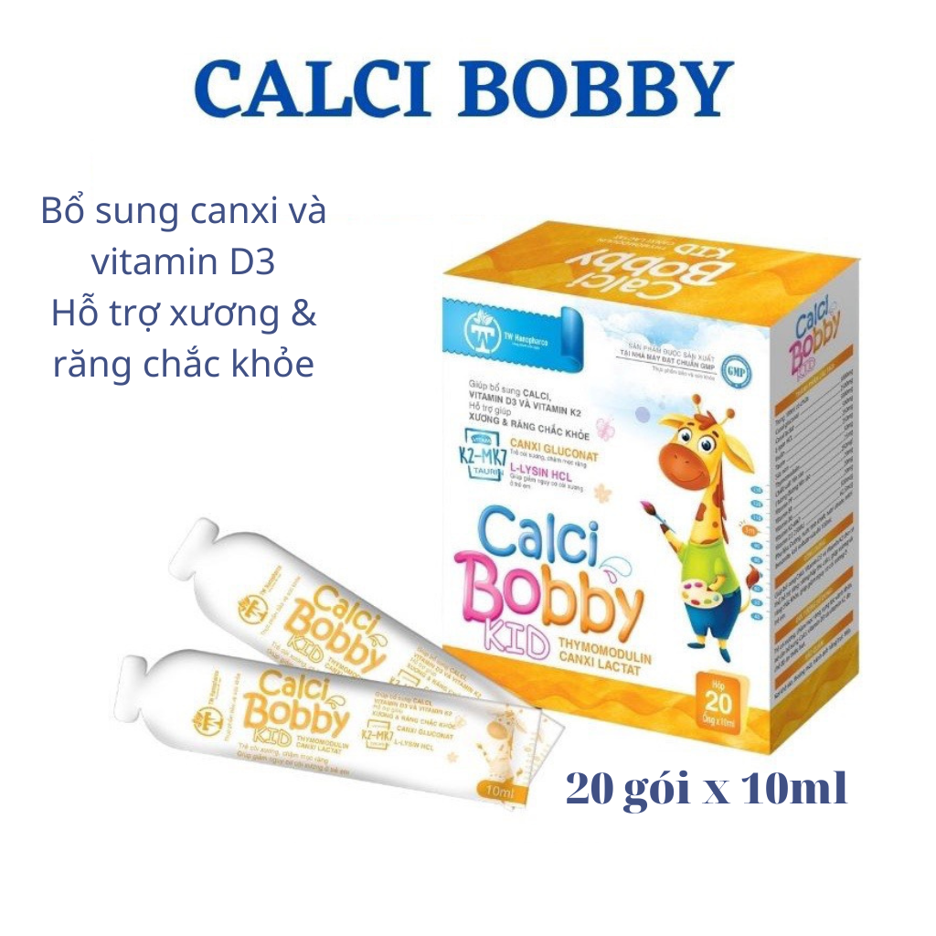 Canxi hữu cơ CALCI BOBBY KID L Lysine vitamin D3K2 giúp xương và răng chắc khỏe hỗ trợ phát triển chiều cao