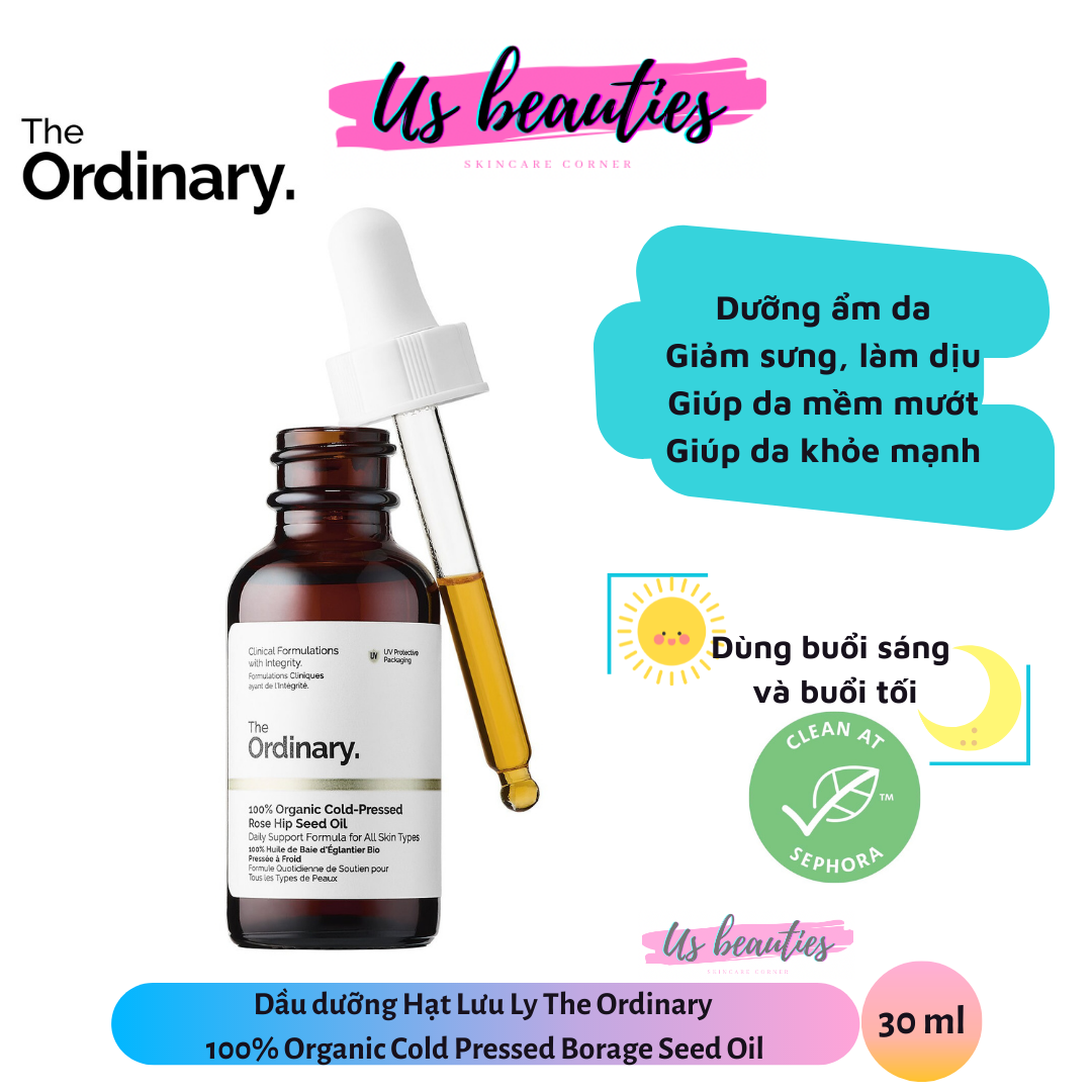 [Hcm]Dầu Dưỡng Hạt Lưu Ly The Ordinary 100% Organic Cold Pressed Borage Seed Oil 30Ml (Bill Usa)