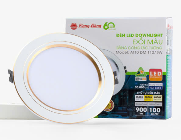 Đèn LED âm trần Rạng Đông BẢO HÀNH 24 THÁNG Đèn Downlight đổi màu 3W7W 9W 12W chính hãng