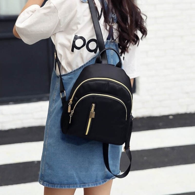 Ba Lô Túi Nữ Mới Túi Nhỏ Mini Chống Nước Bằng Vải Nylon Ba Lô Du Lịch Giải Trí Cặp Học Sinh balo bal