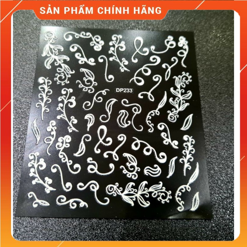 STICK HOA TRẮNG - MẪU HOA NỔI DÁN MÓNG TAY SIÊU ĐẸP