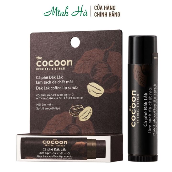 Tẩy Da Chết Môi Cà Phê Đắk Lắk Cocoon Coffee Lip Scrub 5G Giúp Môi Ẩm Và Mềm