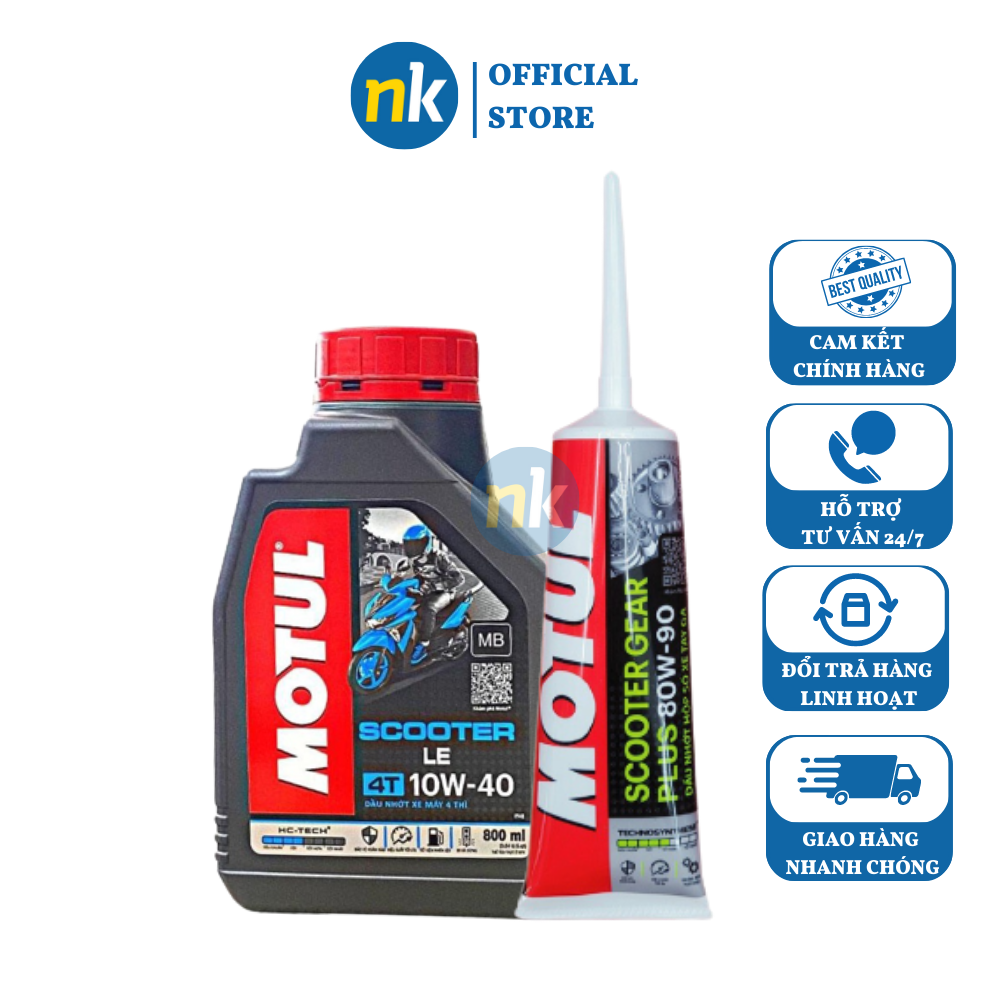 [Mẫu Mới]Motul Scooter 10W40 800ml tặng Motul Gear Oil 80W90 120ml nhớt hợp số nhớt máy xe tay ga nh