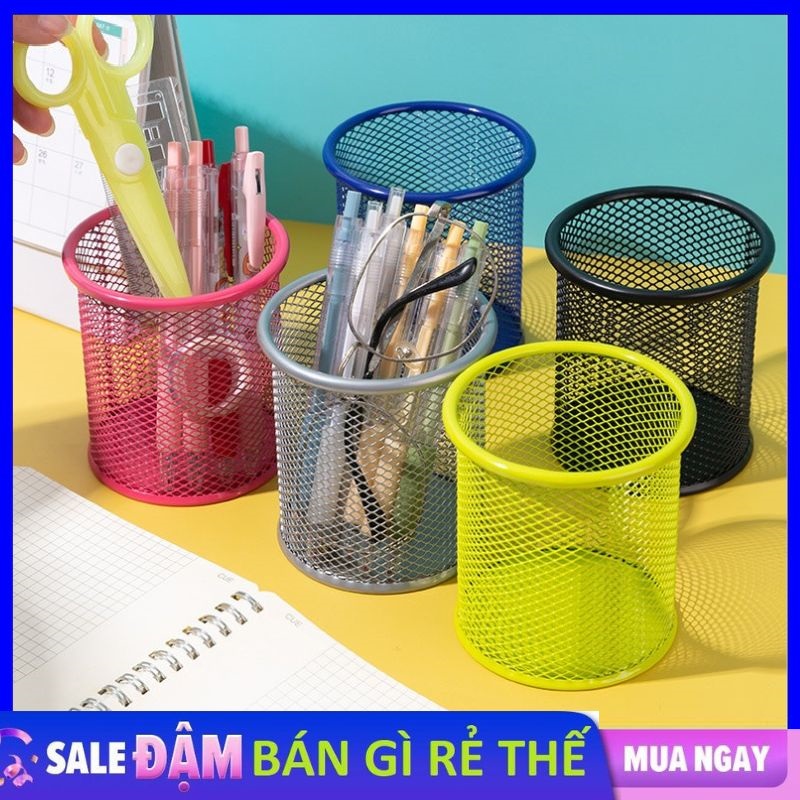 Ống Đựng Viết Lưới Sắt Decor Để Bàn Cao Cấp Nhiều Sắc Màu - Giỏ Đựng Bút Kim Loại Cao Cấp - Ống Đựng Bút Hình - Lọ cắm bút Cute - Ống Cắm Bút Dễ Thương - Hộp Cắm Viết Hộp Đựng Bút