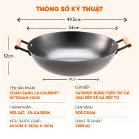 Chảo gang đúc nguyên khối 34cm chống dính tự nhiên chiên giòn thức ăn sử dụng bếp từ an toàn sức khỏe siêu bền không phủ lớp chống dính chứng nhận an toàn thực phẩm FDA chính hãng THƯƠNG HIỆU MỸ và SINGAPORE đoạt giải thưởng người tiêu dùng367600