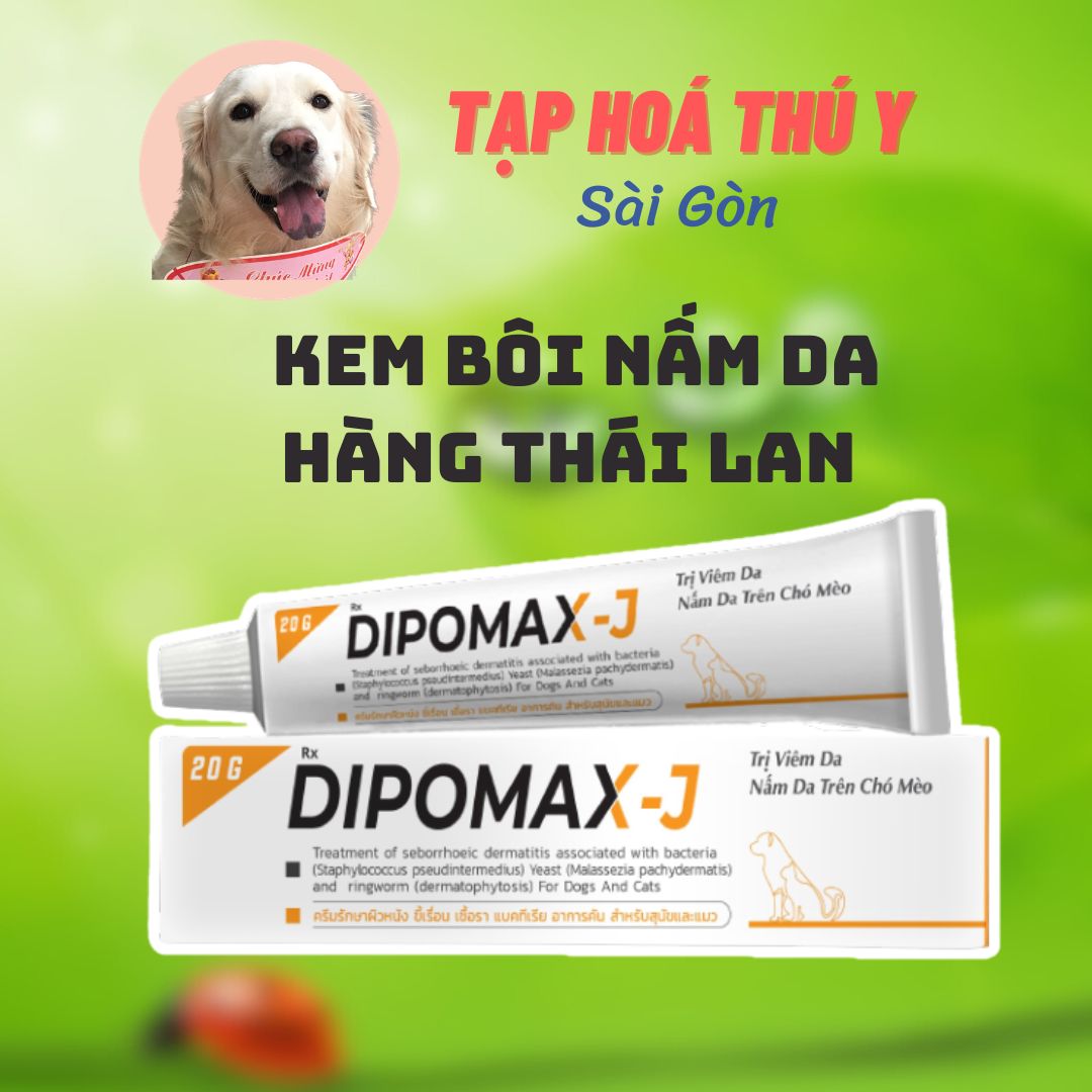 Tuýp Bôi Ngoài Da Viêm Da Nấm Da Cho Chó Mèo Dipomax- J TSD 20g