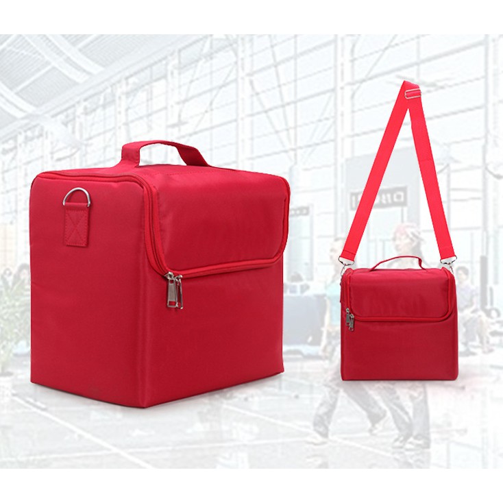 Cốp Trang ĐiểmNail Phun Xăm 2 Màu Size nhỏ Chất Liệu Vải Dù Có Quai Đeo Rất Tiện Cho Các Bạn Đi Xe Máy