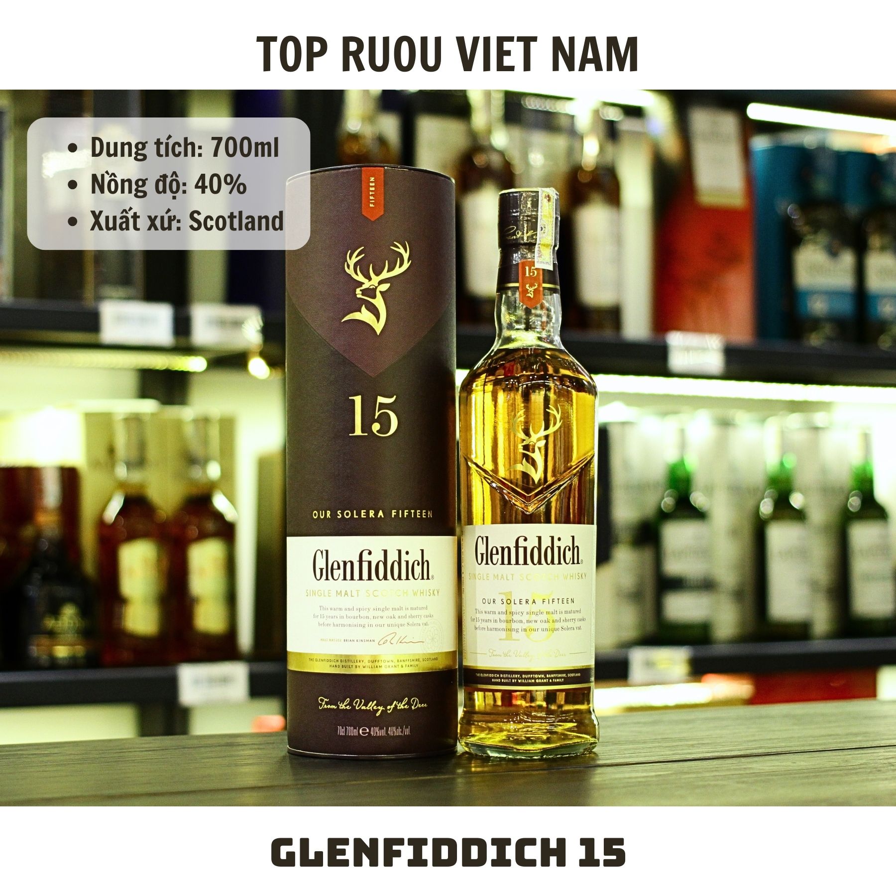 [Top Rượu VN] Rượu Glenlivet - Glenfiddich 1824 - 12 - 15 -18 - 21 Hộp Quà [Chính Hãng]