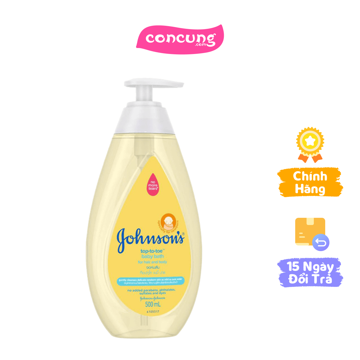 Sữa tắm gội toàn thân Johnson Baby 500ml bao bì mới