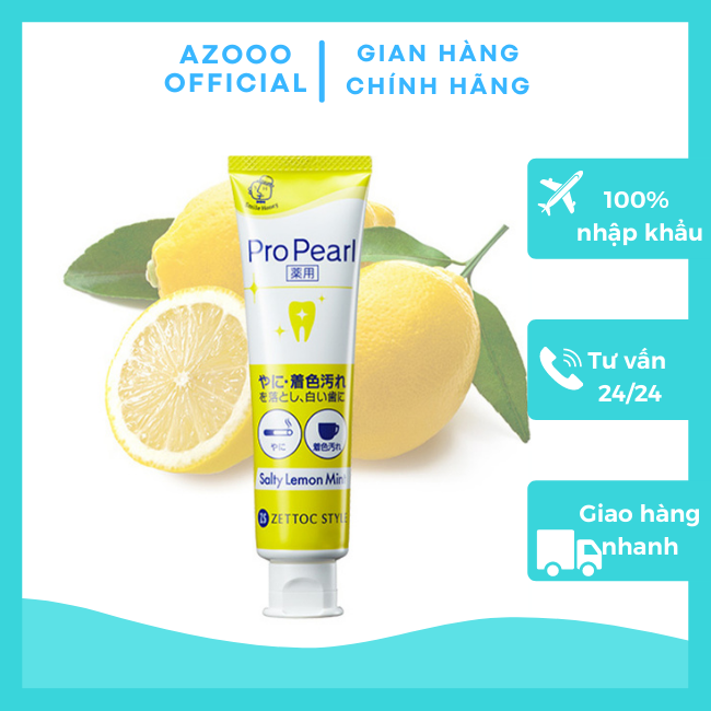 [AZOOO] Kem đánh răng làm trắng Zettoc Propearl vị bạc hà siêu mát lạnh 100g Nhập khẩuchính hãng nhậ