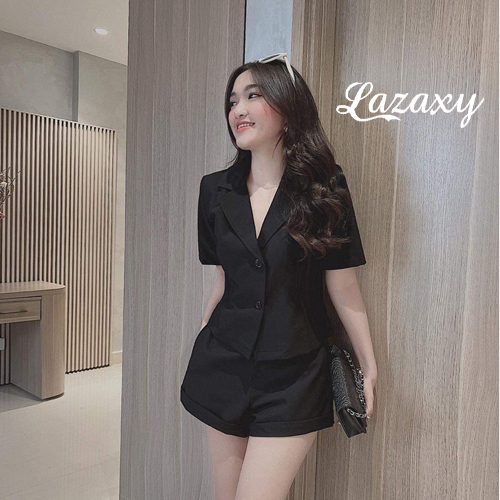 Set Vest Đùi Siêu Xinh XuongMaySonTung cổ áo vest quần đùi chất vải thoáng mát phù hợp đi chơi dạo p