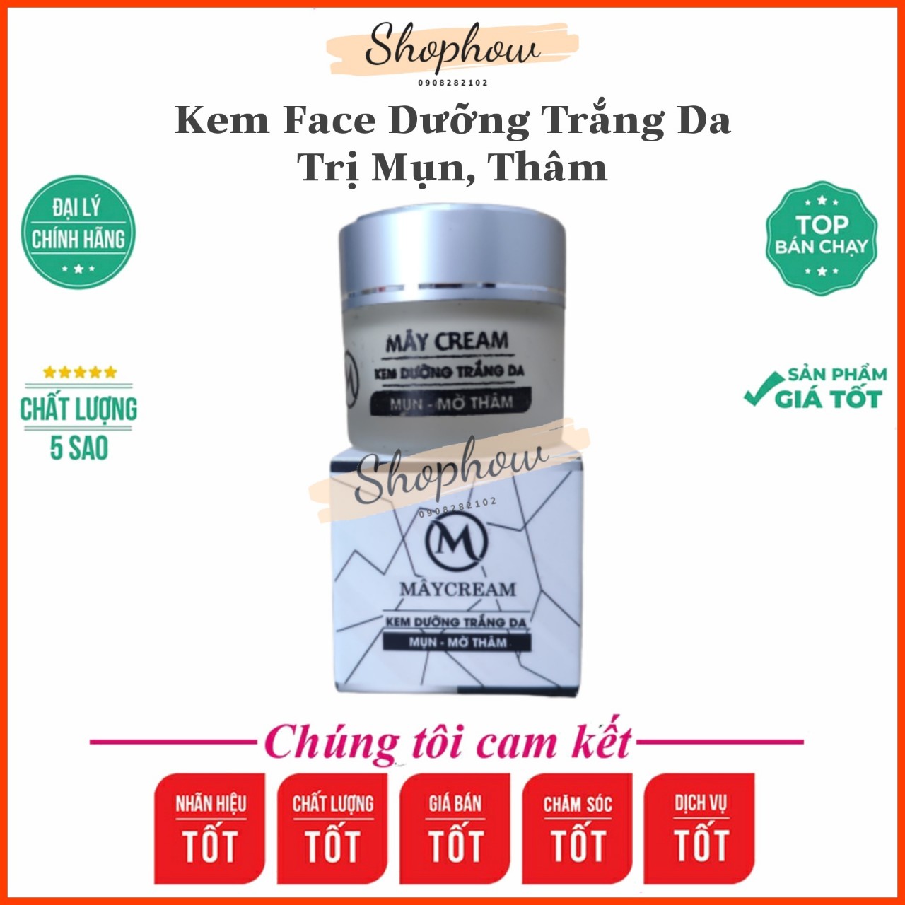 KEM FACE MÂY CREAM - KEM FACE THANH MÂY ( 100%) Trị Mụn Thâm