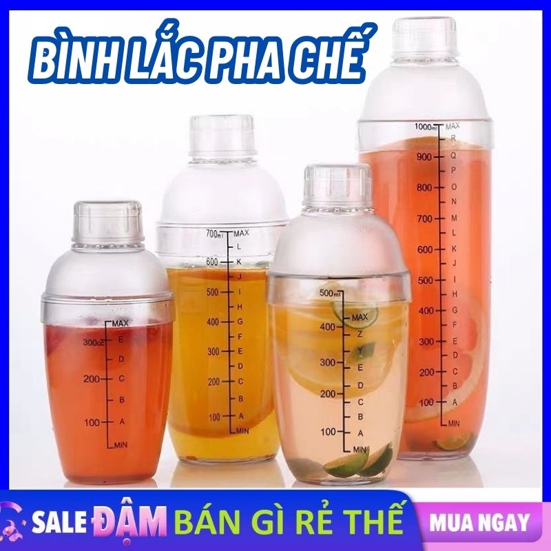 Bình Lắc Pha Chế Cocktail Shaker Nhựa 500ML Pha Chế Trà Sữa  Cocktail  Cafe - Cốc/Bình lắc Shaker ph