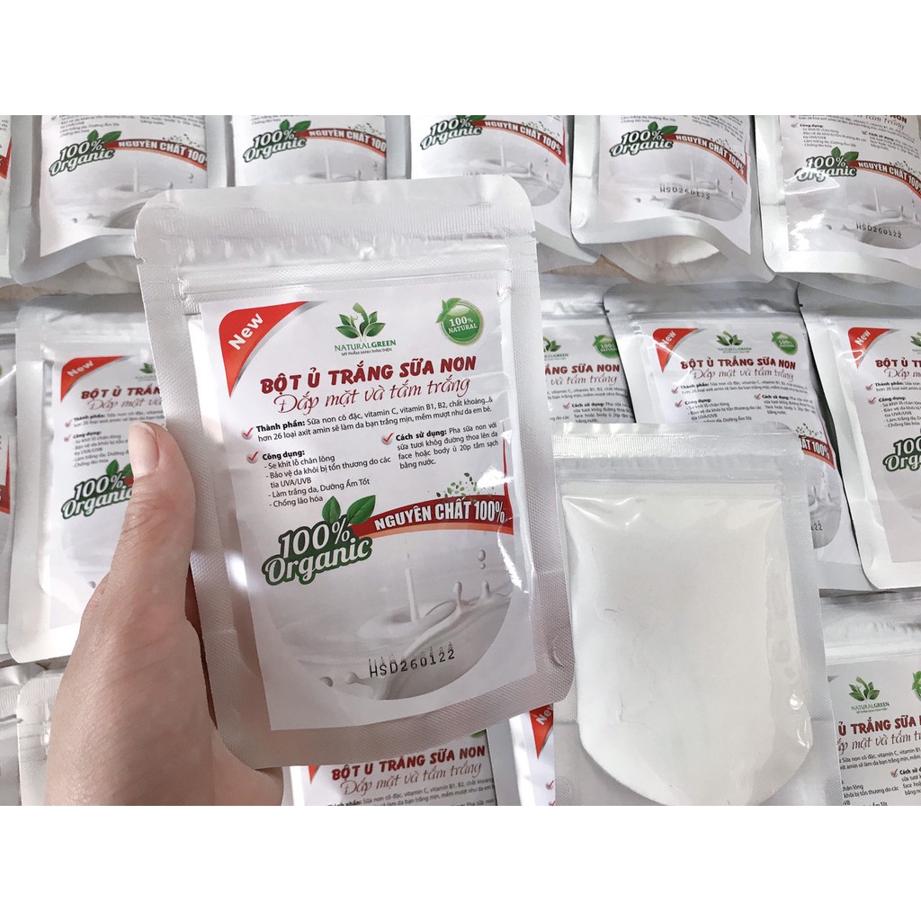 Bột ủ trắng sữa non kích trắng da hồng hào căng mịn bổ sung dưỡng chất nuôi dưỡng da khỏe mạnh ủ trắng da