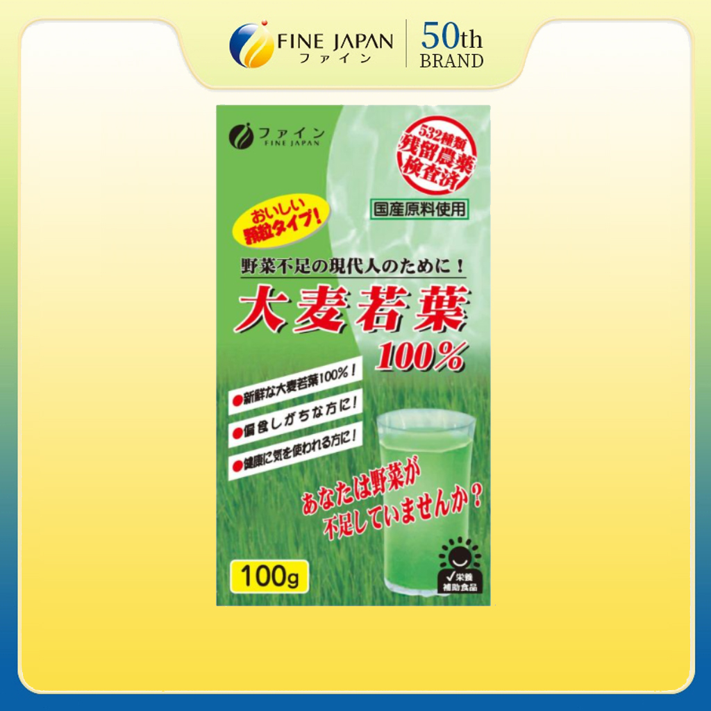 fine japan - Bột lúa mạch non Young Barley Grass FINE JAPAN bổ sung chất xơ và Vitamin gói 100gr/330