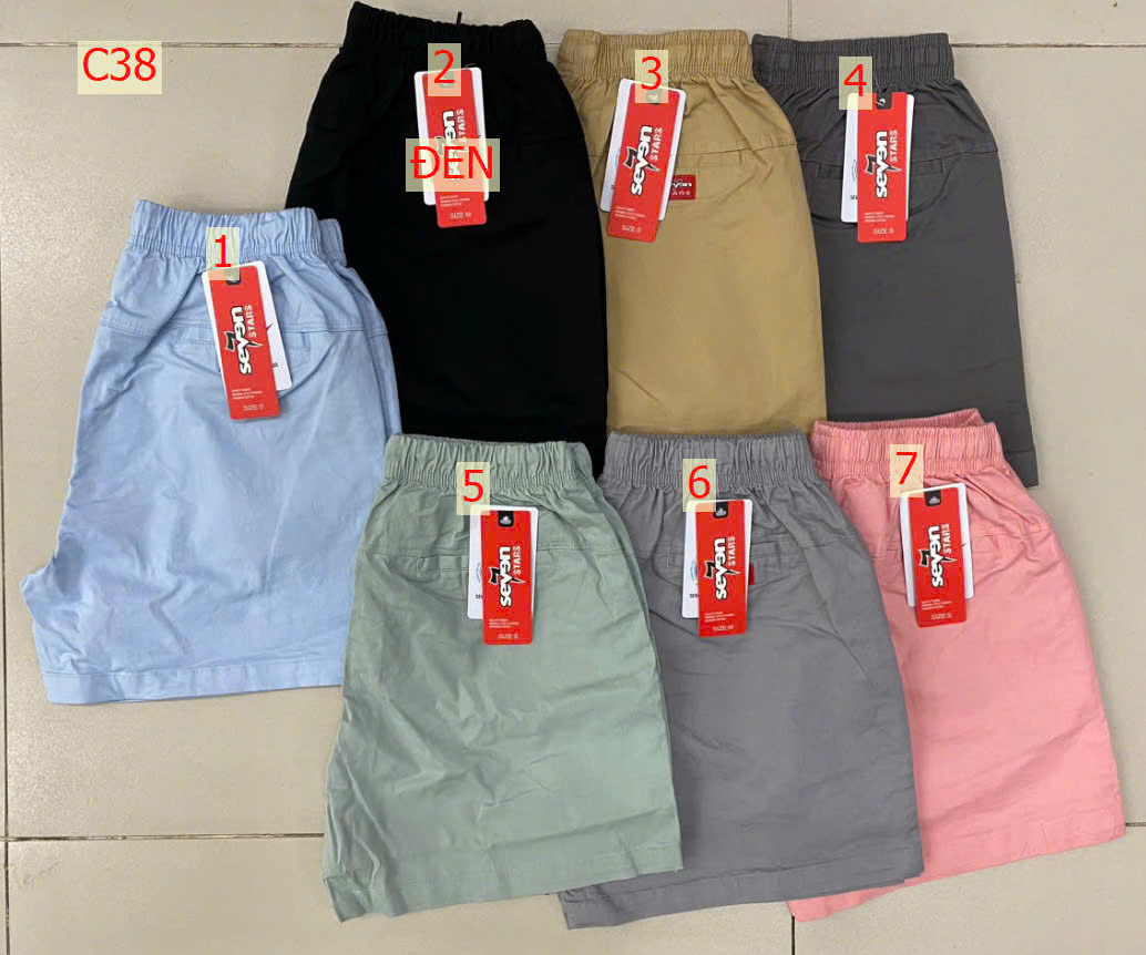 C38 - Quần Short Kaki Nữ Lưng Thun Cơ Bản Seven Stars C38