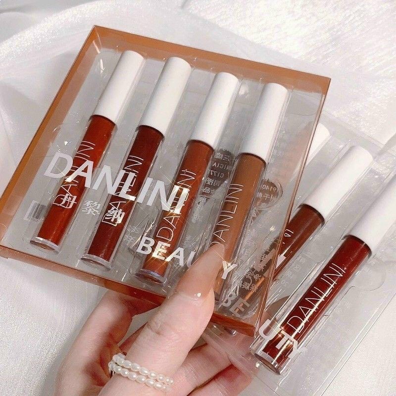 [Hcm]Bộ 4 Cây Son Air Lip Glaze Danlini Beauty - Son Môi Màu Đỏ Retro Phong Cách Sinh Viên Lâu Phai