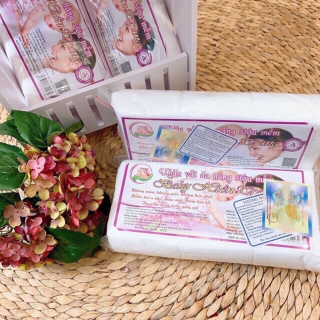 [siêu rẻ] Khăn vải khô đa năng Baby Hiền Trang an toàn Gói 220g