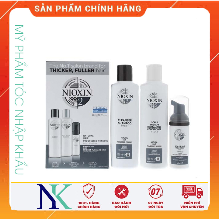 Bộ Dầu Gội Xã Và Tinh Dầu Nioxin Chống Rụng Tóc (Hệ Thống 2) 300Ml