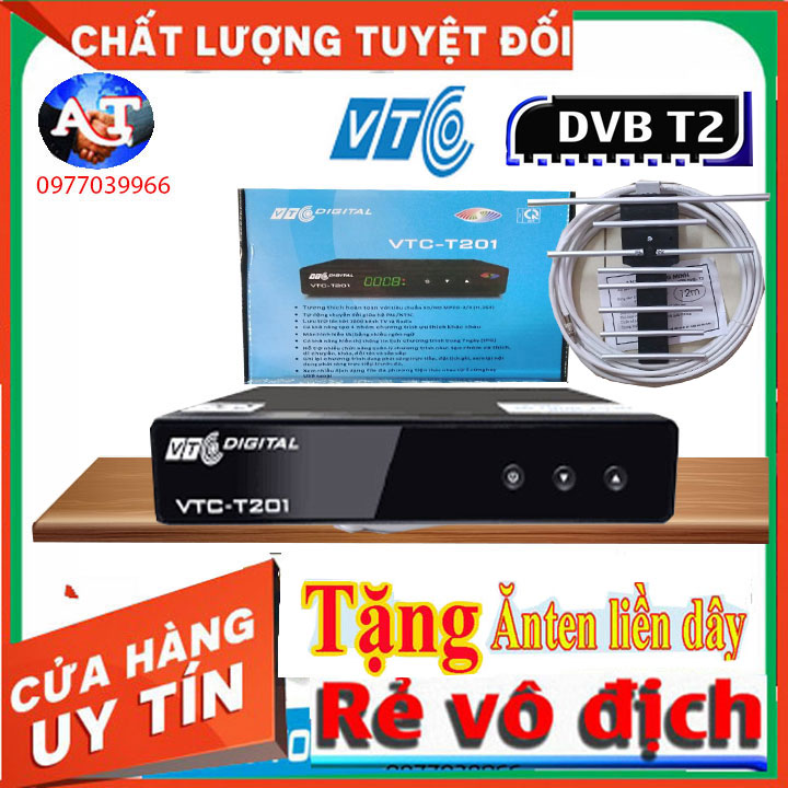 [kèm anten] Đầu kỹ thuật số mặt đất DVB T2 VTC T201