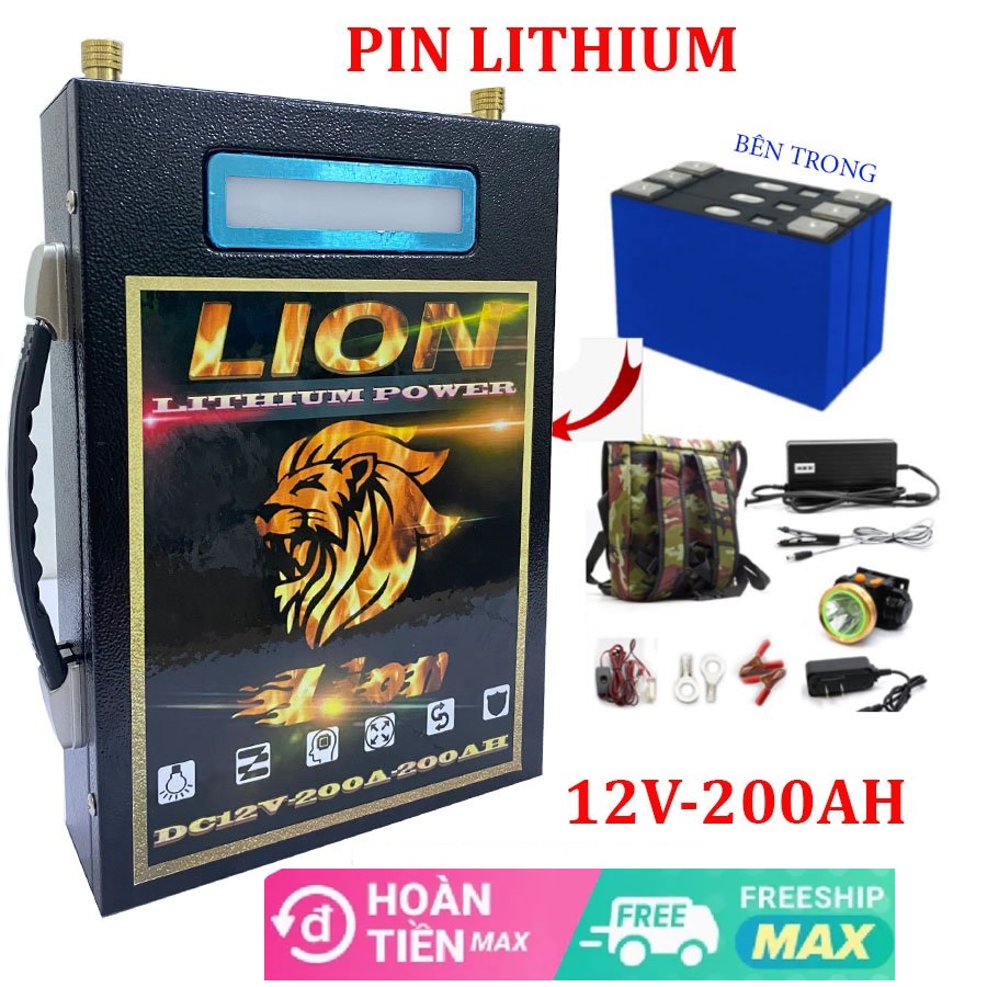 Bình Ác Quy Pin Lithium 12v - 200Ah Công Nghệ Pin Mới Thay Thế Bình Ác Quy Thông Thường