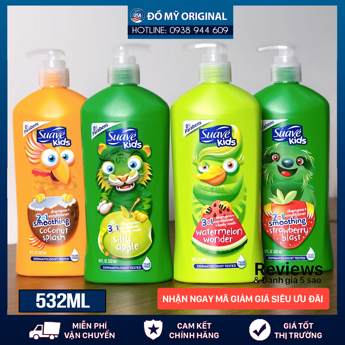 [Hcm]Sữa Tắm Suave Kid 3 In 1 Mỹ 532Ml Giúp Cho Làn Da Của Bé Luôn Mềm Mại Với Những Mùi Hương Trái Cây Tự Nhiên Thơm Mát