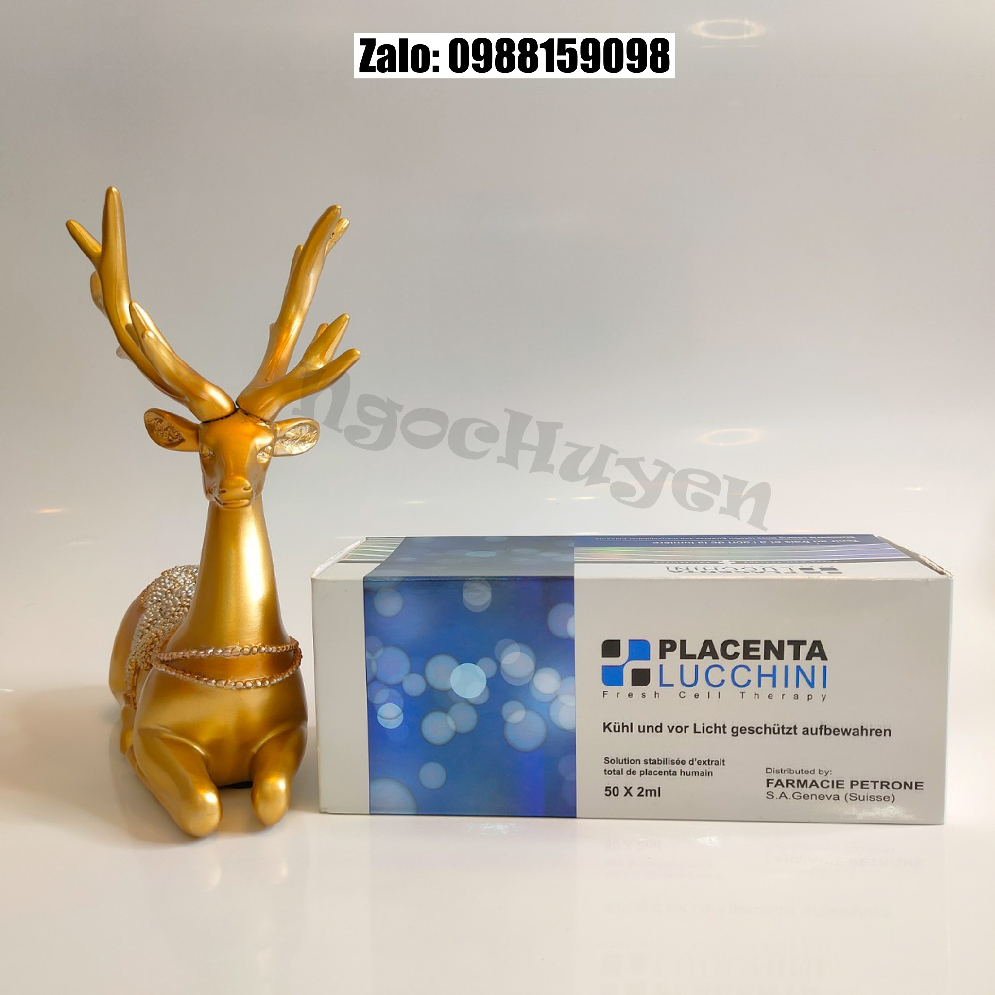 Tinh chất tế bào gốc - Dưỡng đẹp da Nhau thai Luchini Bản mới - Thuỵ sĩ 1 hộp 50 ống
