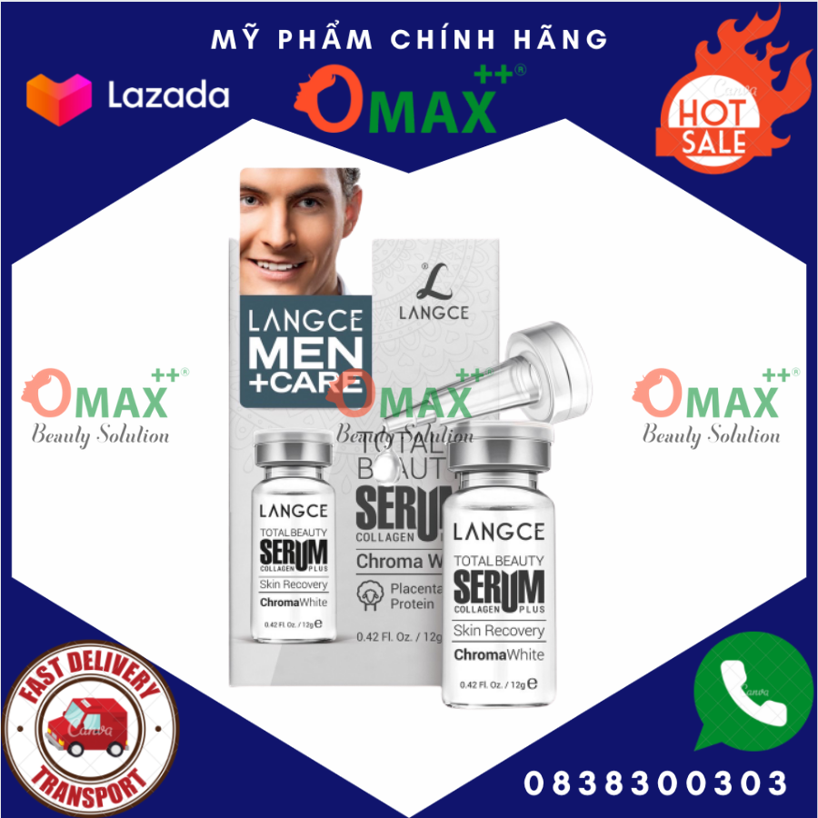 [Hcm]Serum Trắng Da Ngừa Lão Hoá Collagen+ Đẹp Da 12Ml Langce Dành Cho Nam