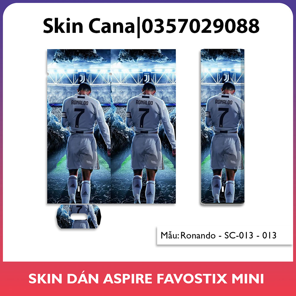 Miếng dán skin cana in hình CR7 cho  Xlim Pro / favostix/ xlim v2/xlim SE / Rill X / feelin...